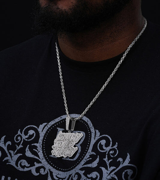 MOISSANITE LOYALTY OVER ROYALTY Hip Hop Pendant - 14k Gold Vermeil Or 925 Silver - Large 2.75"