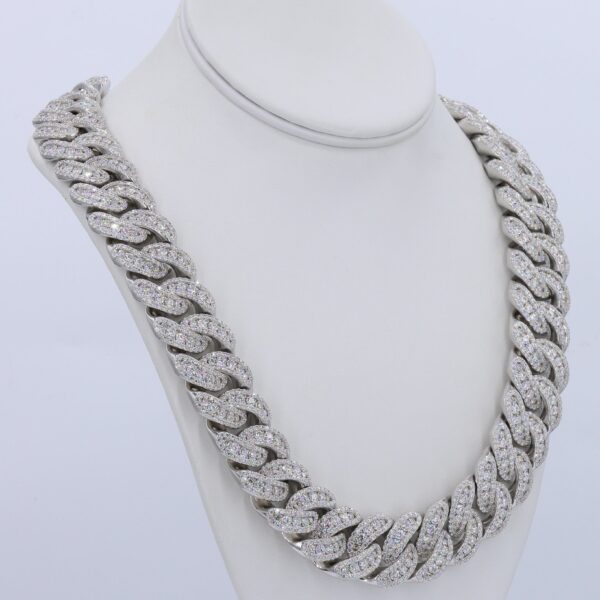 20MM Honeymoon Set VVS Moissanite Cuban Chain 24 Inch