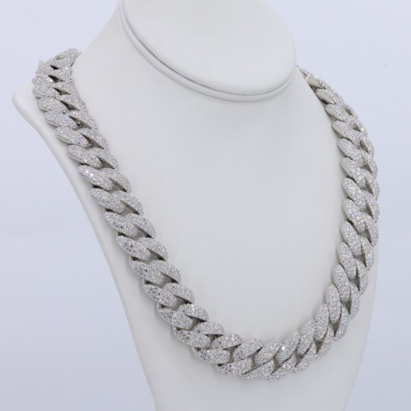18MM Snow/Galaxy Set VVS Moissanite Cuban Chain 24 Inch