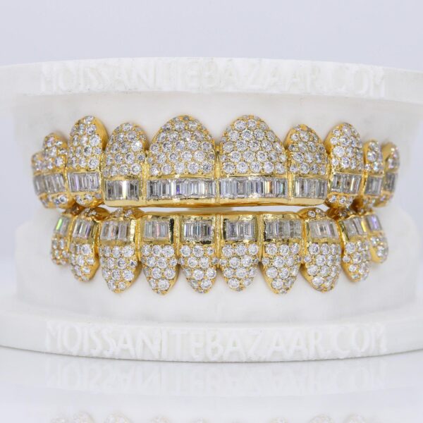 Baguette Hybrid VVS Moissanite Diamond Grillz
