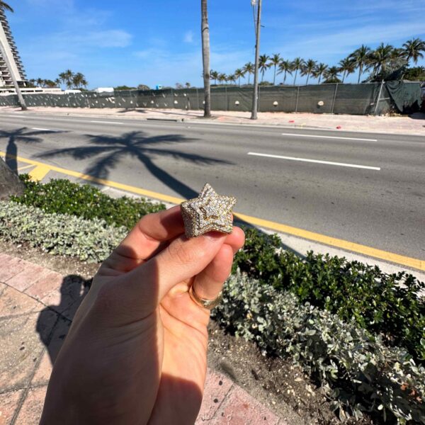 14K BUST DOWN STAR RING