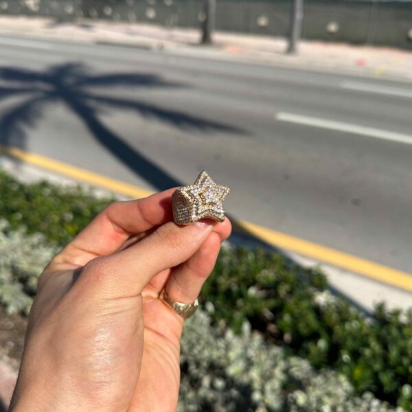 14K BUST DOWN STAR RING