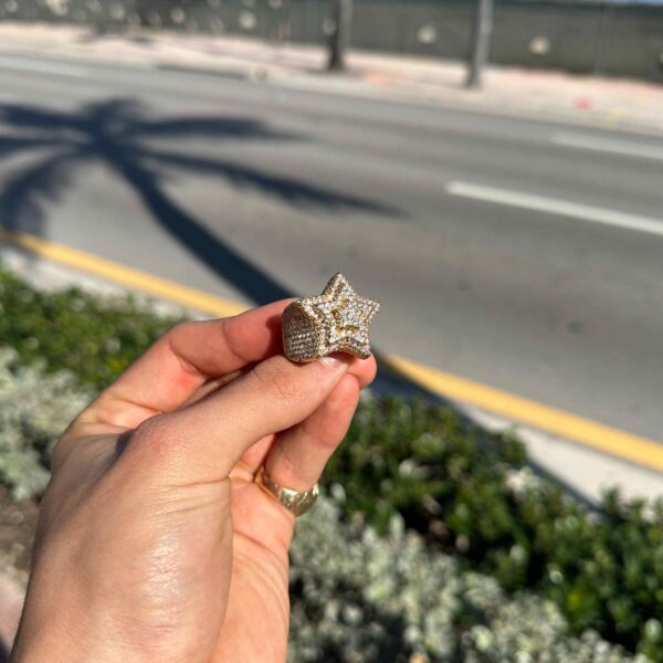 14K BUST DOWN STAR RING