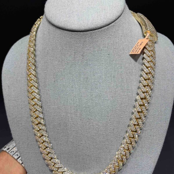10K TWO TONE ICED OUT CUBAN LINK CHAIN 36 CTS VVS | 248 GRAMS