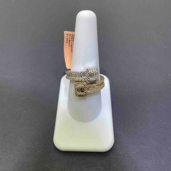 10K DIAMOND BENGAL RING TWO TONE ICED OUT 8G 2CT