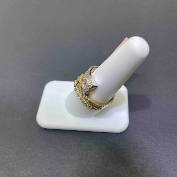 10K DIAMOND BENGAL RING TWO TONE ICED OUT 8G 2CT