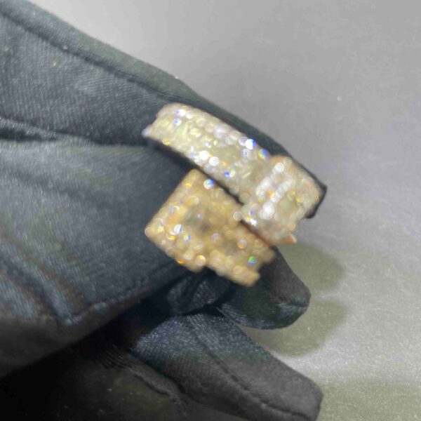 10K DIAMOND BENGAL RING TWO TONE ICED OUT 8G 2CT