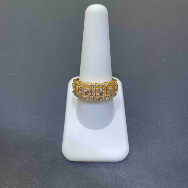 10K YELLOW GOLD ICED OUT RING 5G 2CT