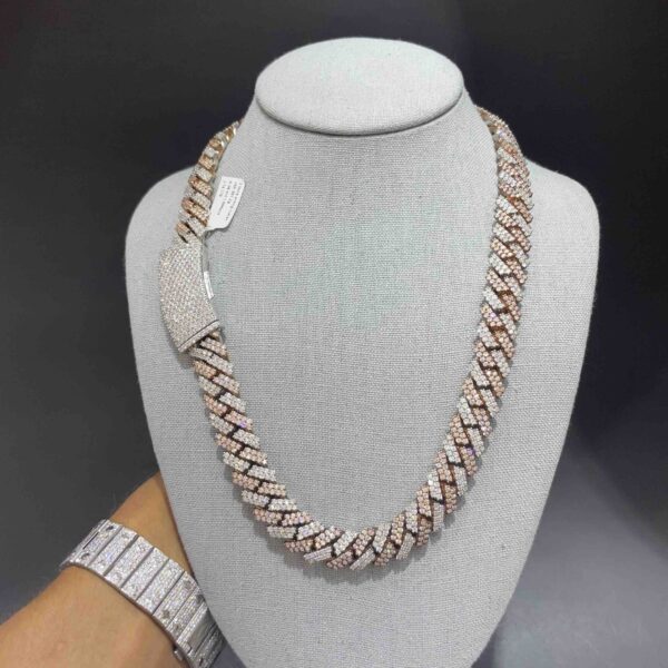 10K TWO TONE ROSE BUST DOWN PRONG CUBAN CHAIN | 301 GRAMS | 37 CTS