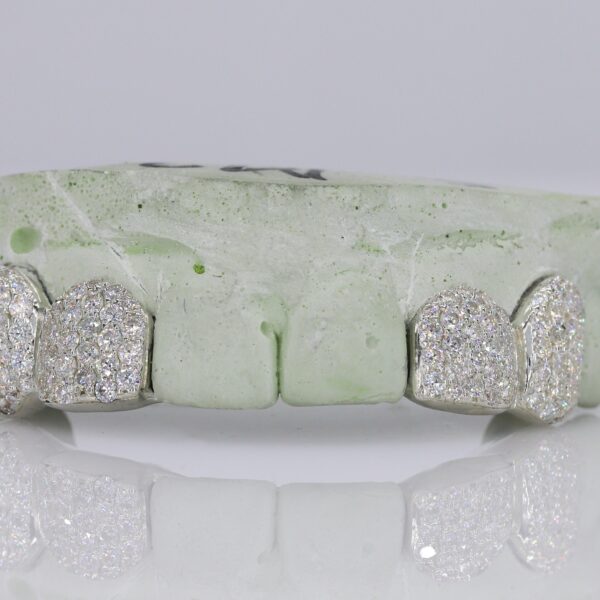 2 Iced Out VVS Moissanite Diamond Teeth Grillz