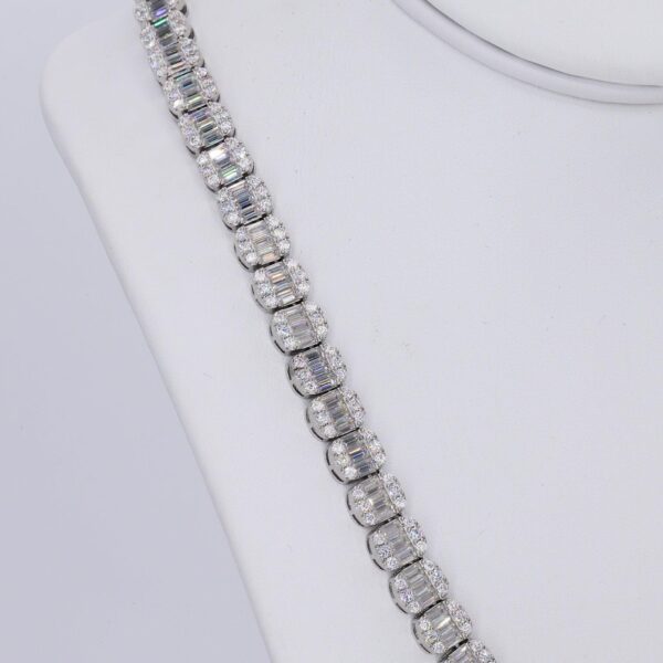 8MM Baguette VVS Moissanite Daimond 22 Inch Chain