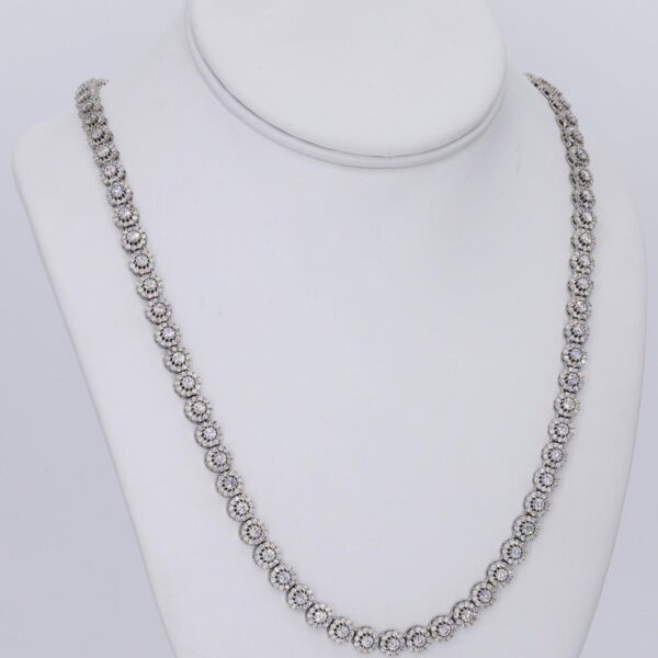 7MM Flower Set VVS Moissanite Daimond 22 Inch Chain