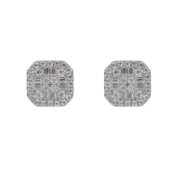 Baguette Round Square VVS Moissanite Daimond Earrings