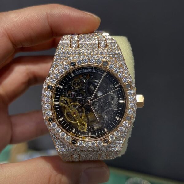 AP skeletons bussdown •Two Tone Rose Gold Moissanite Diamond stones