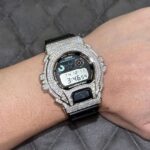G Shock DW6900 Iced Out White Gold Finish - Image 4