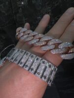 Cartier + Cuban Bracelet rose gold Vvs Moissanite - Image 2