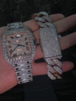 Cartier + Cuban Bracelet rose gold Vvs Moissanite - Image 4