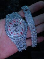 AP + Cuban Bracelet white iced out Vvs Moissanite - Image 2