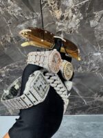 Ultimate iced luxury combo – watches, bracelet & designer sunglasses set - Image 2