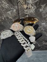 Ultimate iced luxury combo – watches, bracelet & designer sunglasses set - Image 4