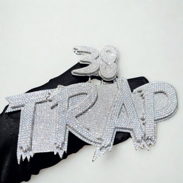 Custom Fully Iced Name Pendant – Bust Down Moissanite Letter Chain