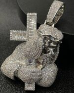 Custom Fully Iced Name Pendant – Bust Down Moissanite Letter Chain - Image 3