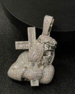 Custom Fully Iced Name Pendant – Bust Down Moissanite Letter Chain - Image 5