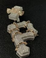 Fully Iced Boxing Gloves Pendant – Bust Down Moissanite Fight Piece