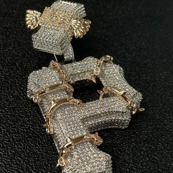 Fully Iced Boxing Gloves Pendant – Bust Down Moissanite Fight Piece