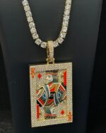 King card fully iced pendant – bust down moissanite playing card piece