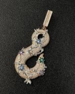 Fully iced thorn letter pendant – custom moissanite luxury statement piece - Image 2