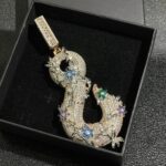 Fully iced thorn letter pendant – custom moissanite luxury statement piece - Image 3