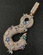 Fully iced thorn letter pendant – custom moissanite luxury statement piece - Image 4