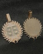 Fully iced double initial pendant – bust down moissanite custom BB piece - Image 2