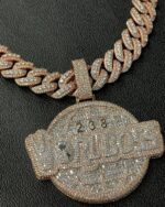 Fully iced world globe pendant with Cuban chain – custom moissanite global piece