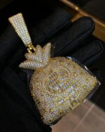 Fully iced “12” medallion pendant design Bust down - Image 2