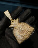 Fully iced “12” medallion pendant design Bust down