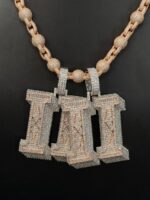 Fully iced roman numeral III pendant – bust down moissanite number piece - Image 2