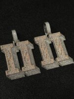 Fully iced roman numeral III pendant – bust down moissanite number piece - Image 3