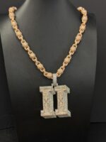 Fully iced roman numeral III pendant – bust down moissanite number piece