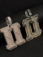 Fully iced roman numeral III pendant – bust down moissanite number piece - Image 4