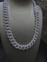 Fully iced Cuban link chain – bold silver statement piece