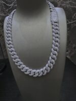 Fully iced Cuban link chain – bold silver statement piece - Image 3
