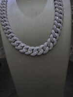 Fully iced Cuban link chain – bold silver statement piece - Image 4