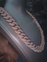 Rose Gold Iced Cuban Link Chain – Heavy Luxury Statement Piece - Image 2