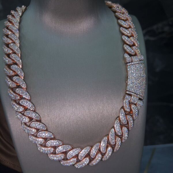 Rose Gold Iced Cuban Link Chain – Heavy Luxury Statement Piece