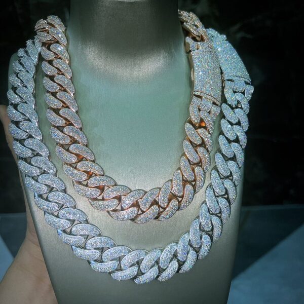 Double Layer Iced Cuban Link Chains – Two-Tone Luxury Set
