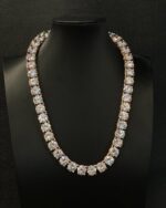 Rose Gold Round-Cut Tennis Chain – Premium Iced Statement