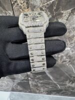 Skeleton Iced-Out Square Watch – Full Diamond Luxury Edition - Image 2