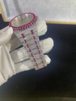 Iced-Out Watch with Ruby Accents – Luxury Statement Timepiece - Image 3